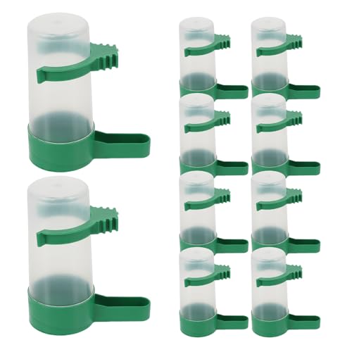EXHUMKY Dispensador Automático de Agua para Pájaros 10 Unidades Bebederos para Palomas y Loros Diseño Resistente y Anti-Derrames Color Brillante Adecuado para Jaulas y Uso Doméstico
