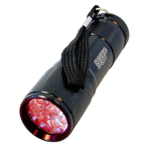 HQRP Portable Pocket Red Light Flashlight 9 LEDs for Watching Iguanas, Snakes, Hamsters, Hedgehogs, Turtles, Reptiles at Night, for Night-time Activities and Night Observation, Red Light Torch