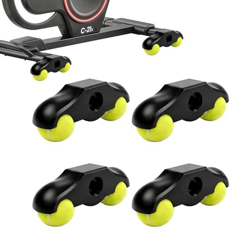 Juego de Adaptadores con Pies Basculantes | Kit de Reducción de Ruido con Pelotas de Tenis - Accesorios Antivibraciones para Rodillo,Para Sala de Entrenamiento en Sótano, Zona de Ejercicio, Gimnasio e