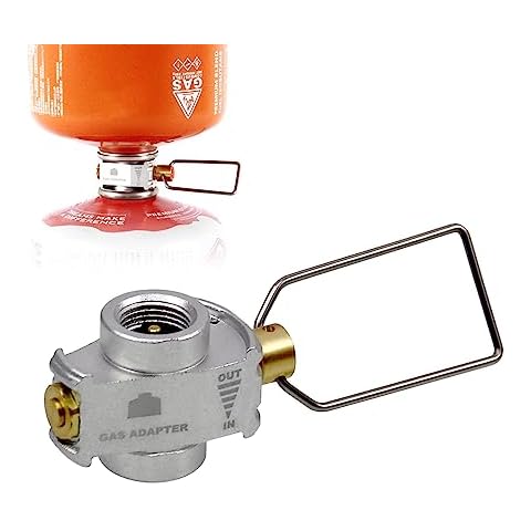 RULLINE Backpacking Fuel Transfer Device Gas Canister Refill Adapter, Portable Outdoor Gas Saver, Camping Canister Vent Valve Cover