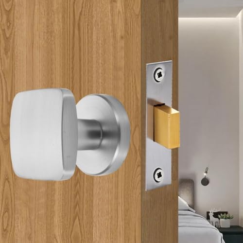 Serrure de porte invisible et poignée simple face argent pour cloison intérieure