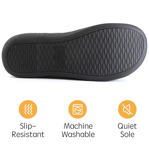 Rockdove Men's Sherpa Lined Memory Foam Clog Slipper, Size 8/9 Uk Men, Black - 6