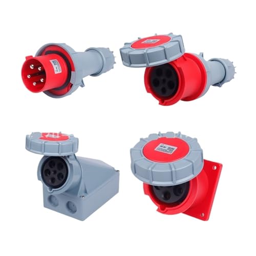 Conector macho y hembra IP67 impermeable de 63A con 5 polos 3