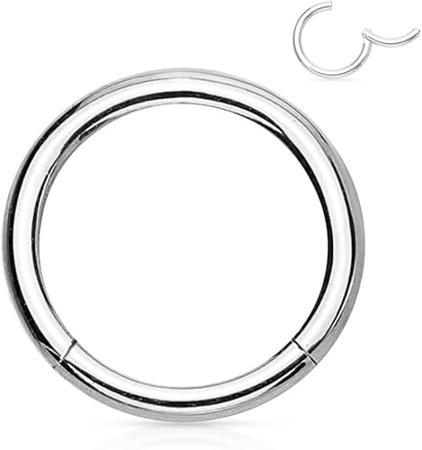Miniatura 9 de Joyería corporal prohibida 14G-18G de acero quirúrgico con bisagras de fácil uso sin problemas sin costuras aro del cuerpo Piercing Ring se vende