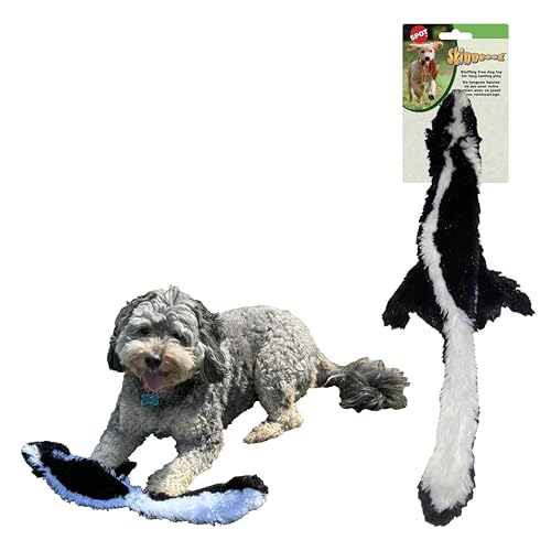 SPOT Skinneeez Skunk 23-Inch Stuffing-Free Plush Dog Toy – Realistic Design with 2 Squeakers – Durable, Soft Polyester for Medium & Large Dogs – Tug, Fetch & Shake Play – for Moderate Chewers