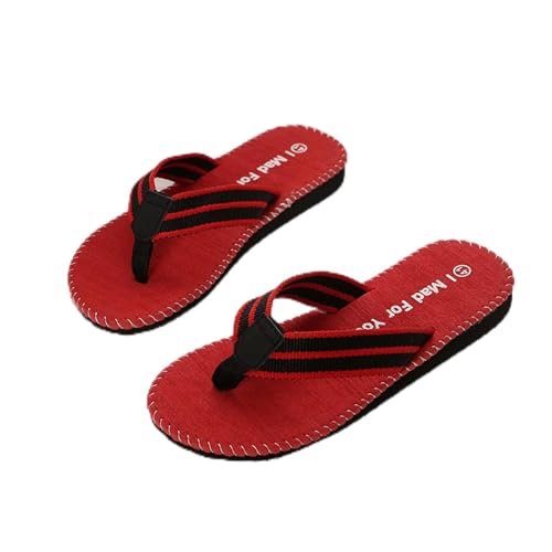 Genérico Tongues Hombre Tong Hombre Cuero Chanclas Para Hombre Mulas Y Zuecos Hombre Claquette Hombres Chanclas Hombre Cuero Sandalias De Cuero Para Hombres, A rojo., 44 EU