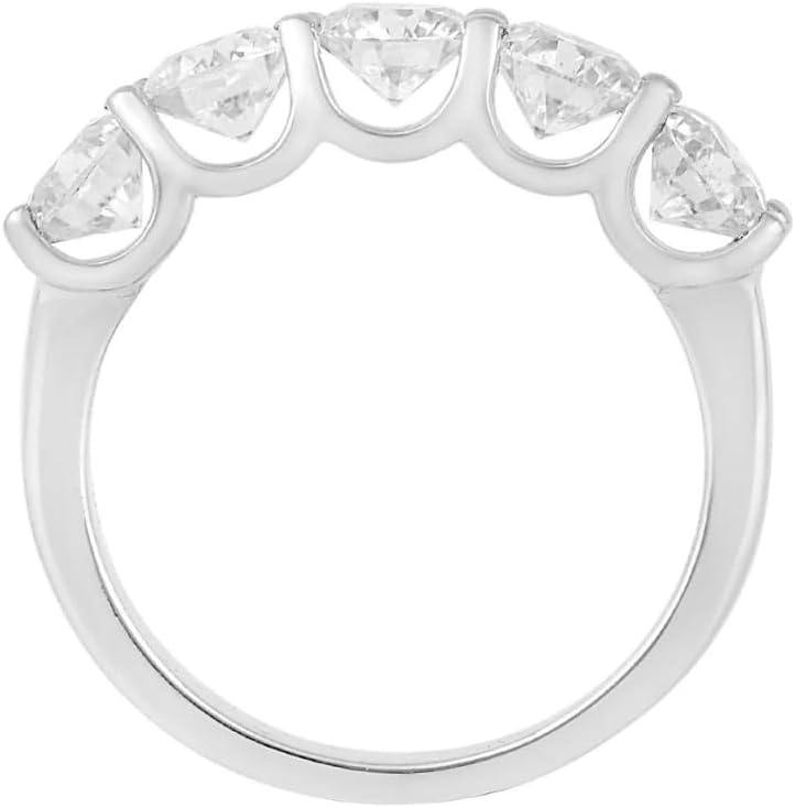 2.50ct Moissanite Band Ring for Women EF Color VS Clarity in 925 Sterling Silver Jewelry for her Wedding Anniversary Birthday Size 6-10