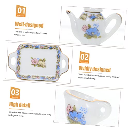Tofficu Conjunto De 1 Conjunto De Chá Para Casa De Boneca Ornamento Vintage Bule De Chá Vintage Xíca