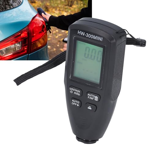 Image of Zunate Coating Thickness Gauge 0-2000m, High Accuracy Digital Paint Meter with LCD Backlight, Auto Calibration for Car, Metal, Manufacturing (Black)