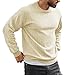 JMIERR Mens Fall Sweaters Fashion Sweatshirts Long Sleeve Lightweight Shirt Texture Crewneck Pullover Clothes, XL, Beige