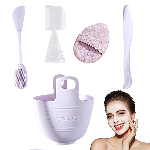 フェイシャルカバーミキシングボウルセット - ボウルブラシ付きシリコンフェイシャルカバーミキシングツールキット | シリコーンフェイシャルカバーミキシングツールキットプロフェッショナルスパフェイスシールドミキシングツール Falbiro