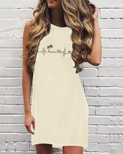 Image of American Flag Tank Dress for Women 4th of July Patriotic Graphic Sleeveless Mini Dress Casual Vacation Short Dresses