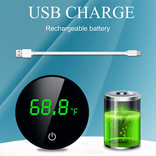 Aquarium Thermometer Digital, Fish Tank Thermometer, Reptile Terrarium Thermometer, Incubator Thermometer, Fish Tank Accessories With Led Display And Usb Rechargeable Cordless, Range Of 14-122℉ #TOP3