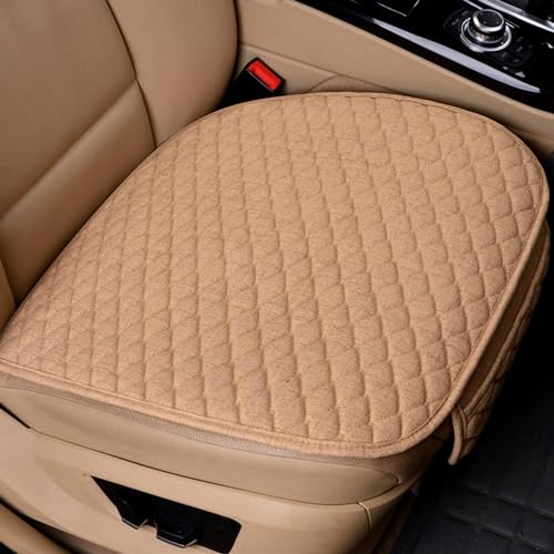 bangminda Coprisedile Universale Auto Protezione Seduta Sedile Copri Sedile Auto in Lino Traspirante Cuscino della Copertura per Sedile Auto Bambini Bebè Animali(2 Coprisedili Anteriori, Beige)
