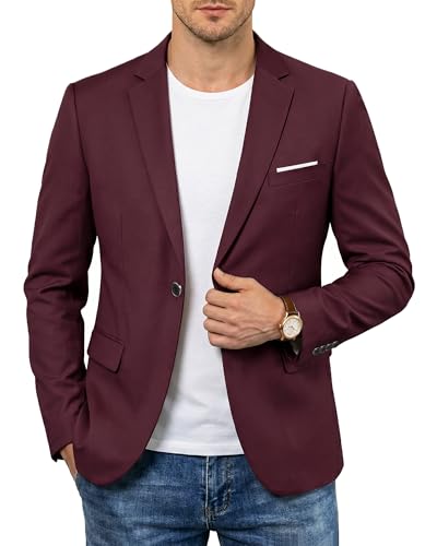 YND Men's One Button Slim Fit Blazer