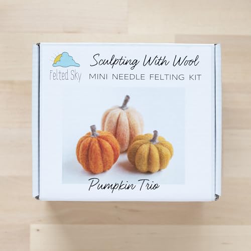 Felted Sky FSKMPT Pumpkin Trio Needle Felting Kit Learn How To Sculpt With Wool thumb #5