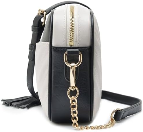 Lola Mae Quilted Crossbody Bag - Adjustable Strap With Tassel & Gold Accents