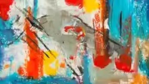 Impression sur toile abstrait avec cadre 30x60cm tableau texture colorée - 2