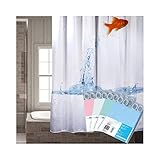 TrAdE shop Duschvorhang, Duschvorhang, 180 x 180 cm, Polyester mit Kunststoff-Ringen, universell