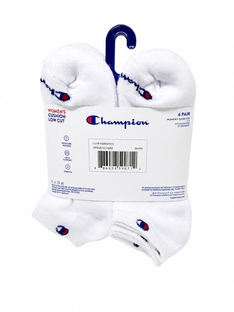 Image of Champion Women's Low Cut Breathable Moisture-Wicking Athletic Socks, 6-Pack