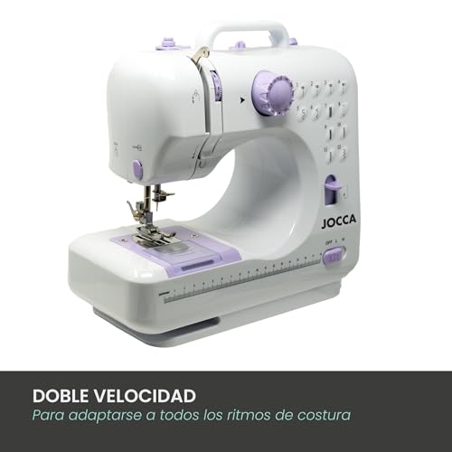 Miniatura 2 de Jocca Máquina De Coser Portátil Con 12 Puntadas, Brazo Libre, Doble Velocidad, Luz Led, Ojal En 4 Pasos, Accesorios Incluidos Y Uso Con Cable O Pilas