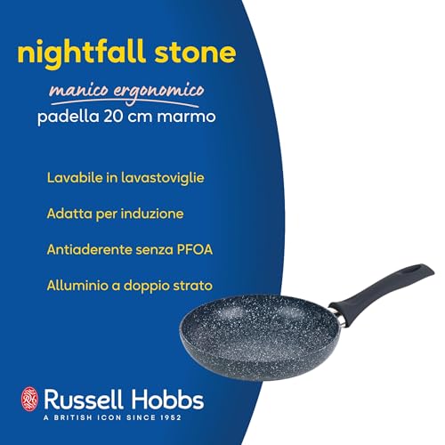 Russell Hobbs RH00840EU - Padella antiaderente da 20 cm, effetto marmo blu, alluminio pressato - Immagine 1
