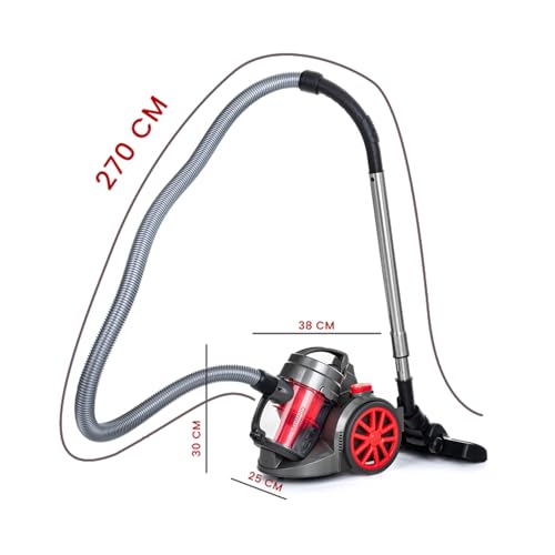 LEHMANN Zyklon Staubsauger beutellos Tinosa 4000 | Bodenstaubsauger mit Zyklontechnologie | Zylinder-Staubsauger mit Düsensatz | Hochleistungskraft, HEPA-Filter, 1,8 L – Bild 3