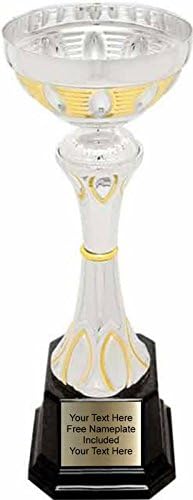 Imprue Custom Name Award Trophy, Silver/Gold Completed Medal Cup Custom Name Trophy, Custom Prize Trophy Sports Medals, Sports Trophies. Player Trophy with Custom Engraved Name