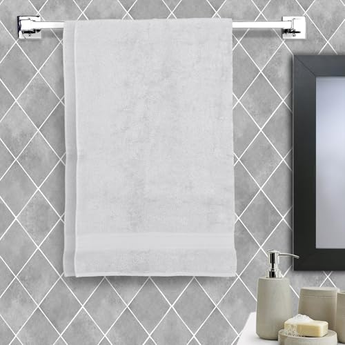 Image of Arvind 100% Cotton Towels for Bath | Towels for Bath Large Size | 500 GSM Bath Towel - Soft & Absorbent | 2 Piece Bath Towel for Men /Women | Urban Comfort | 70 cm x 140 cm - White