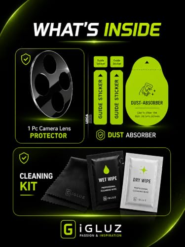 Image of iGluz Compatible with Xiaomi 14 CIVI Camera Lens Protector (1 Pack) | 9H Tempered Glass Camera Guard | Ultra Clear HD | Anti Scratch | Bubble Free | Easy Installation | Case Friendly | Black