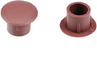 Tool parts Screw Cap Cover - 100Pcs 8mm Dia Brown Plastic Locking Hole Plug Button Top Flush