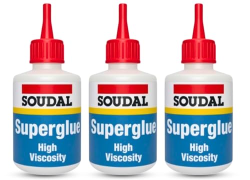 3x Soudal Super Glue High Viscosity 50g Cyanoacrylate based adhesive