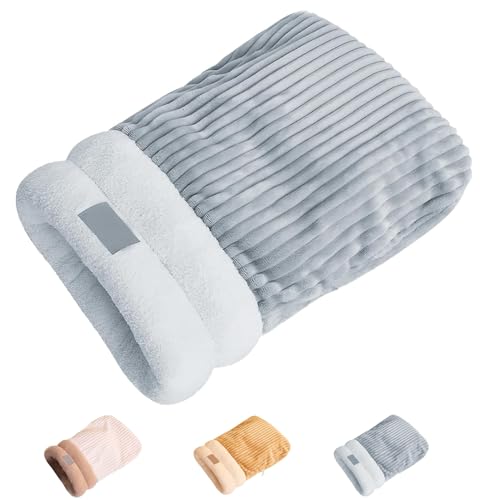 Genérico Saco De Dormir De Invierno para Gatos, Cálida Cama Cueva para Gatos para Interiores, Saco De Dormir Suave y Cómodo con Envoltura De 360°para Mascotas (Gris Azulado, Large)