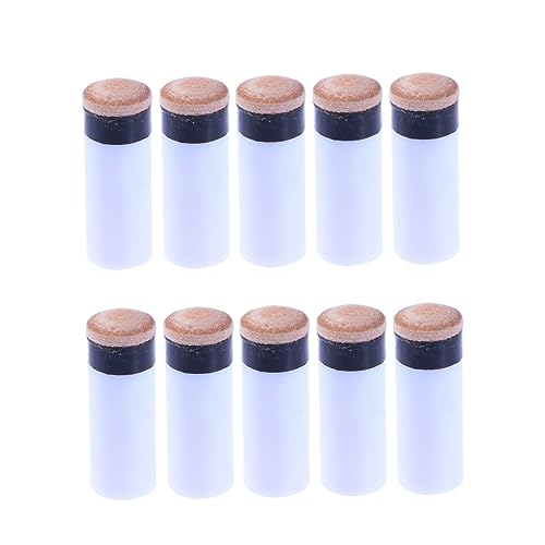 BRIGHTFUFU 15Pcs Billiard Ferrules and Tips White Brown Screw Replacement Tips for Pool Sticks Durable Tips Easy Maintenance for Billiards Enthusiasts