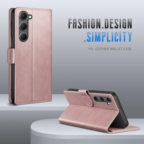 SUANPOT Compatible with Samsung Galaxy S23 +/ Plus Wallet case with RFID Blocking Credit Card Holder,Flip Book PU Leather Protective Cover Men Women for Samsung S23 Plus Phone case Rose Gold Color by SUANPOT - Used condition - Image 5