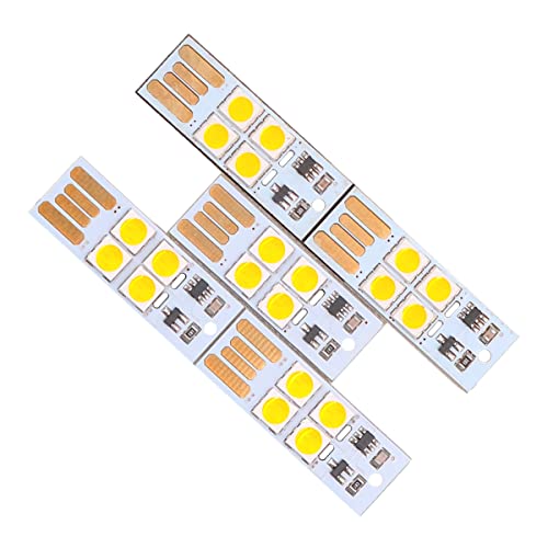 VOANZO 5pcs USB Mini LED Lights 6 Keychain Lights Lamp with Smart Touch Electrodeless Dimming Switch for Emergency Security Lighting Home( Warm) - Image 3