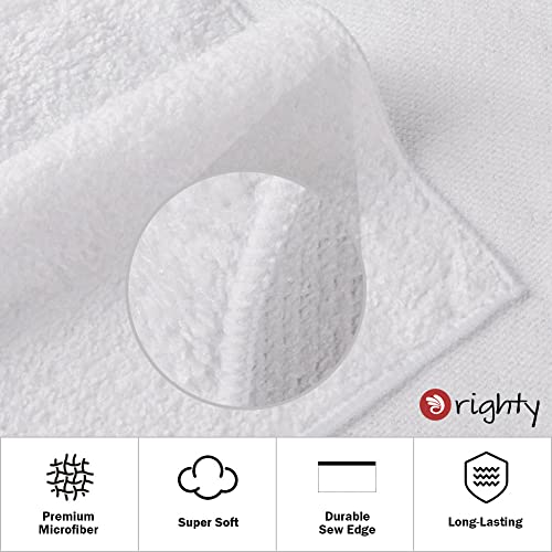 Orighty 6-Pack White Hand Towels - Quick Drying & Absorbent Microfiber Bathroom Hand Towel 16X28 Inches - Lightweight & Thin White Towels - Multi Purpose For Gym, Spa, Hotel & Bathroom #TOP1