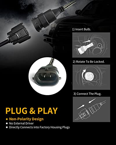 Lasfit H11 Led Bulbs, 2023 Upgrade H8 H9 H16 Led Light Bulbs 6000Lm Super Bright Conversion Kit Plug And Play, Non-Polarity-2 Bulbs #TOP4