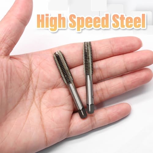 Image of 2pcs M8x1.25 Tap, M8 Metric Thread Right Hand Tapping Tool, HSS Thread Milling Taps (M8 x 1.25, 1 Pair)