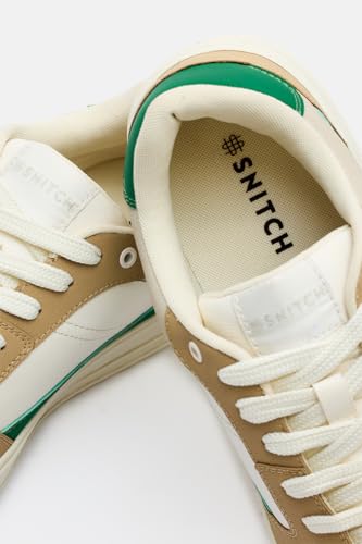 Image of SNITCH Men's Sneakers | Minimalist Solid Pattern Design | PU Synthetic Upper & Durable TPR Outsole, Casual Wear | Lightweight Casual Shoes