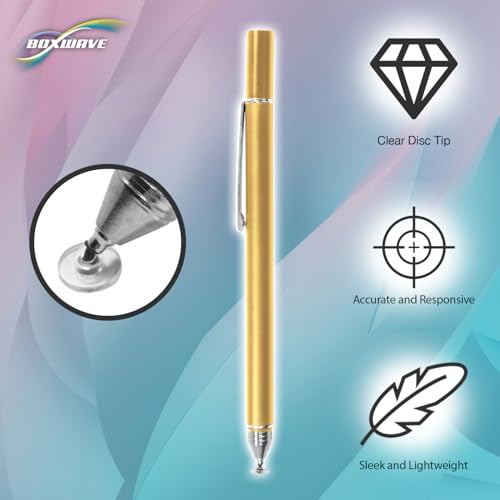BoxWave Stylus Pen Compatible with PETROSOFT Cash Register (POS) Terminal (15 in) - FineTouch Capacitive Stylus, Super Precise Stylus Pen - Champagne Gold