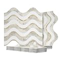 Vamos Tile 10-Sheet Peel and Stick Backsplash Seamless Tile,Stick on Backsplash for Kitchen and Bathroom, Beige & Grey Slate+Pure White PVC Mixed Metal Light Gold Self Adhesive Wall Tiles