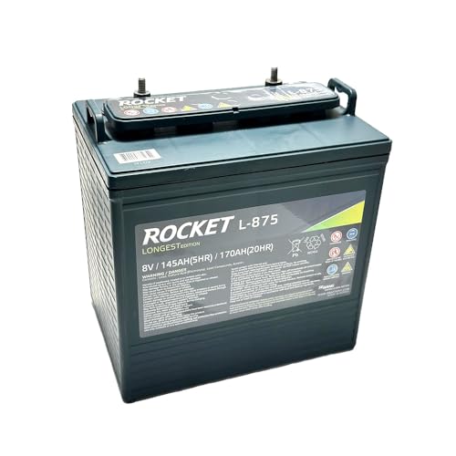 Rocket L-875 170Ah 8V Golf Cart Battery - Replaces Trojan T-875 (Set of 6)