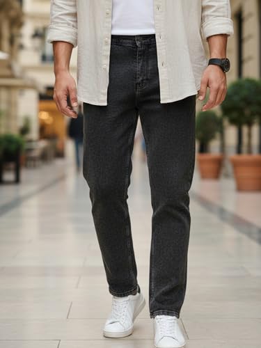 Image of Urbano Fashion Men's Regular Fit Heavy Washed Denim Jeans Stretchable