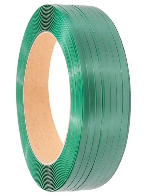 Mytee Products 3/4" x 0.050" x 2400' Heavy Duty Polyester (PET) Packaging Strapping Roll - Green 16"x6" Core Size Hand Grade - 2500 lbs Break Strength