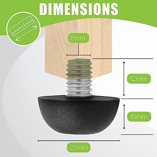 Project Patio 8Mm X 1.25 M8 Adjustable Furniture Leg Leveler Replacement Outdoor Stainless Steel Screw-In Leveling Feet Glides - 24-Pack #TOP2