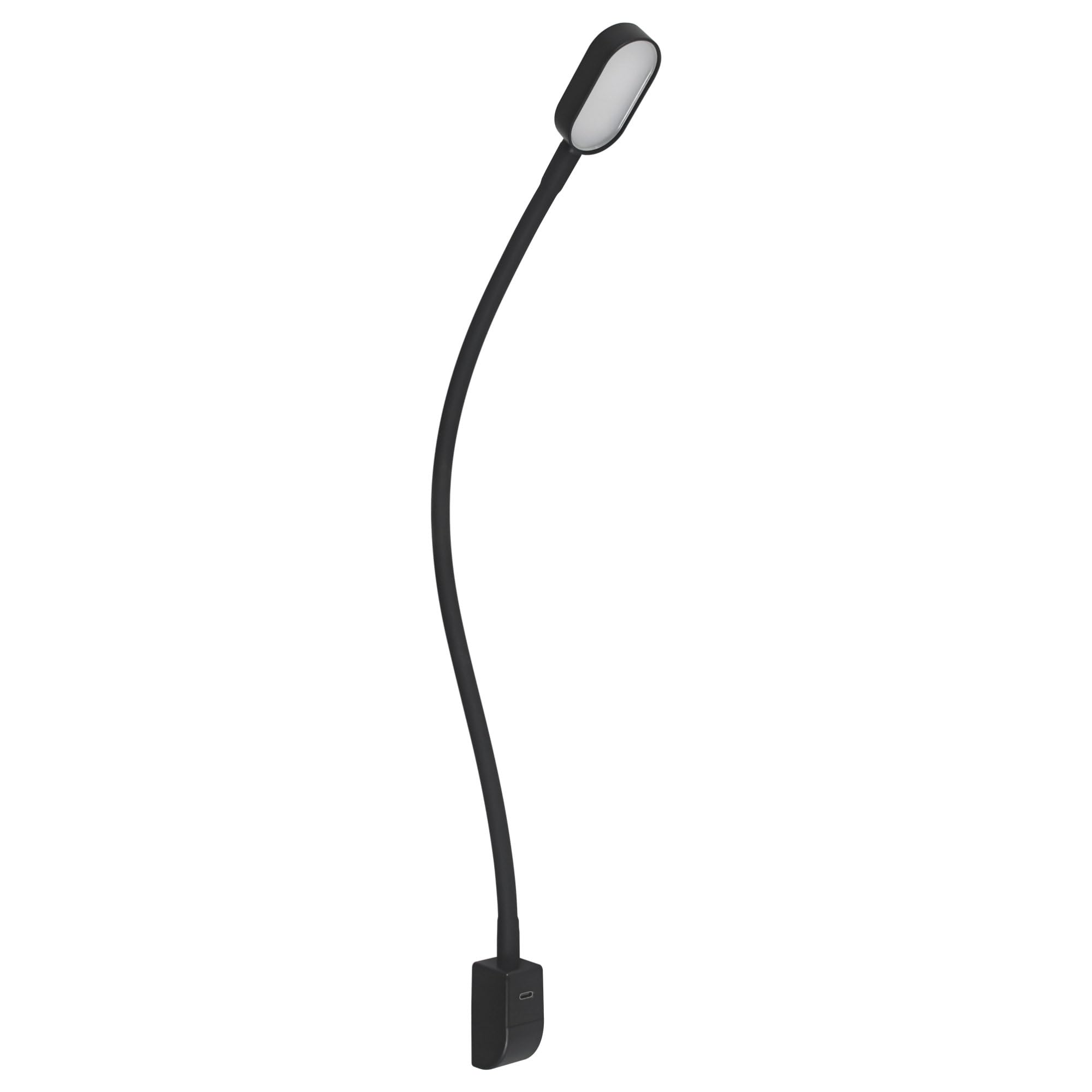 Kalb I Ilios LED lampe de lit/liseuse avec USB-C, montage mural et angulaire, bras flexible, intensité lumineuse variable (2 set noir)