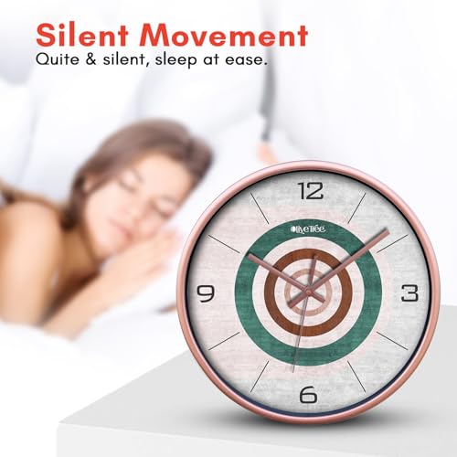 Image of Olive Tree Wall Clock for Living Room, Home, Bedroom Walls, Kitchen, Office, Round Shape Designer Plastic Wall Clock for Home Decor, 12- inch,30 x 30 cm -9428
