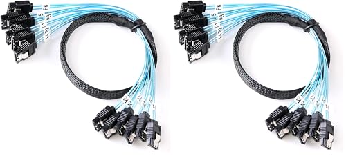Image of ADCAUDX SATA-III Cable-0.5M, 6Pcs /Set-6Gbps-Sata HDD-SSD Data-Cable Thin Replacement for Bitcoin Computer-Server CD DVD Drives Raid (1.6FT) (Pack of 2)