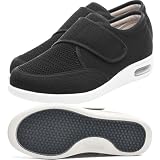 JTNZDAW Scarpe Comode Donna Anziana Diabetici Anziani per Piedi Gonfi Scarpa Per Fascite Plantare Ortopediche Artrite(Black,40.5 EU)